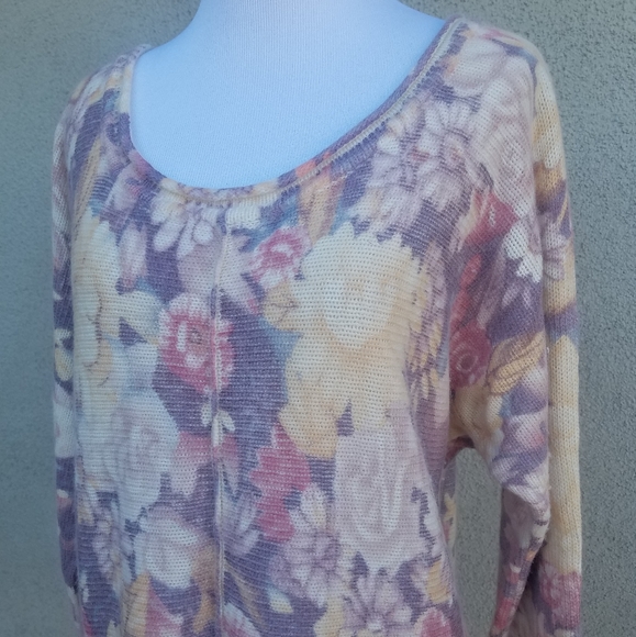 Free People Floral Print Sweater Top - Picture 4 of 8